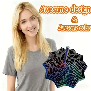 3D Printed Expanded Sensory Fidget Star New Stress Relief Whirling Spiral with Handle Satisfying Sight Sound Hypnotizing Visual Toy
