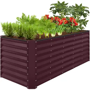 Best Choice Products 8x2x2ft Raised Metal Outdoor Garden Bed, Planter Box for Flowers, Vegetables, Herbs