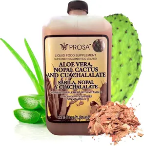 PROSA Aloe Vera, Nopal Cactus, and Cuachalalate Herbal Supplement – 33.8 fl oz (1.05 qt / 1L) – with Vitamin C for Digestive & Immune Support