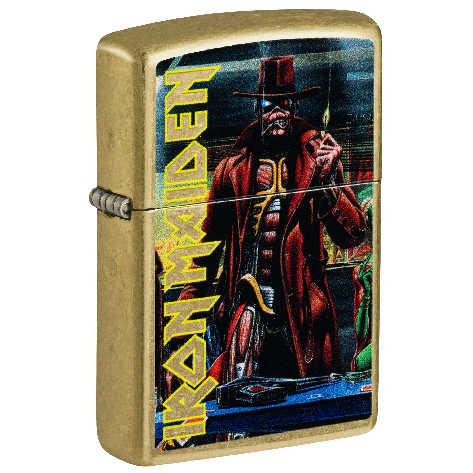 Zippo Iron Maiden Design Street Brass Pocket Lighter - Made in USA - Unfilled (fuel sold separately)