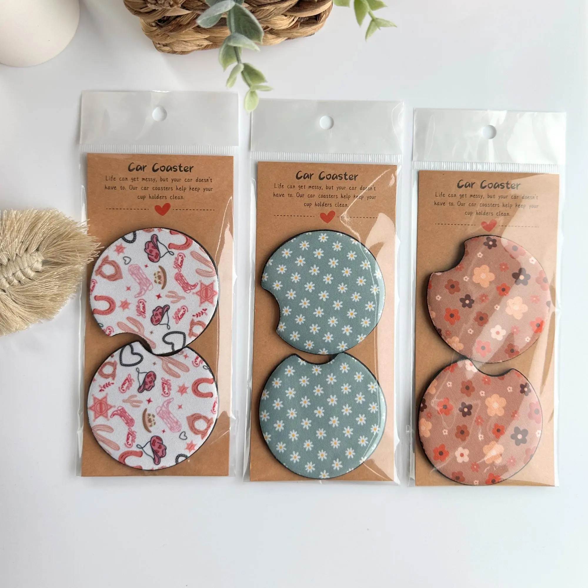 Neoprene Car Coasters Set Of Two