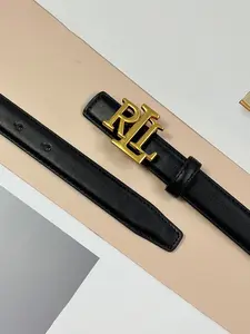 Elegant Multi Letter Belt Gold Tone Initial Buckle Minimalist Women’s Fashion Waist Accessory