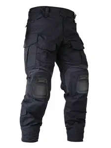 Men's Tactical Pants With Knee Pads, Camo Cargo Pants, Ripstop Hunting Hiking Outdoor Pants, 10 Pockets (Belt Not Included)