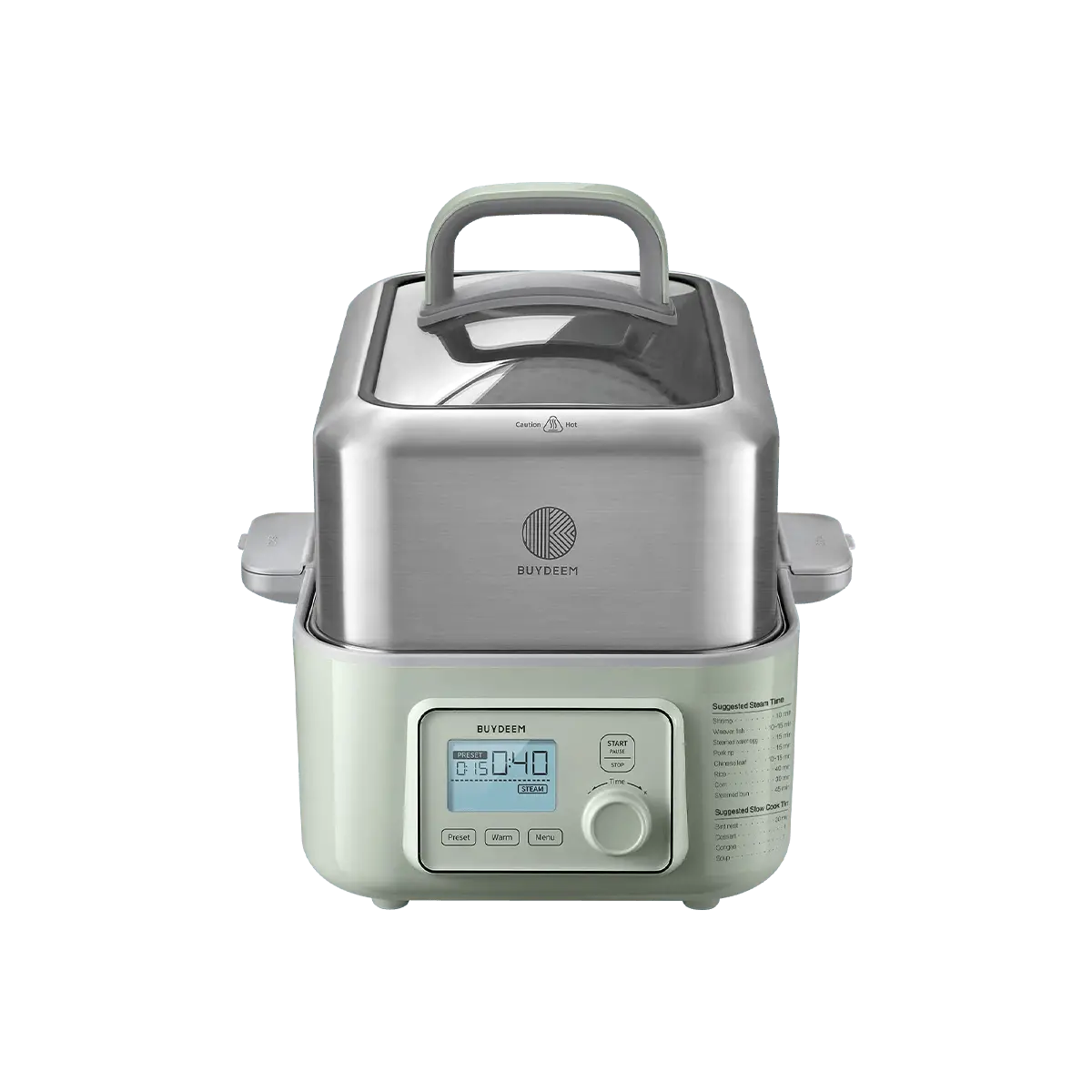 BUYDEEM 5L Multi-Functional Electric Steamer with Smart Timer and Rapid Steam Technology - Perfect for Home Cooking