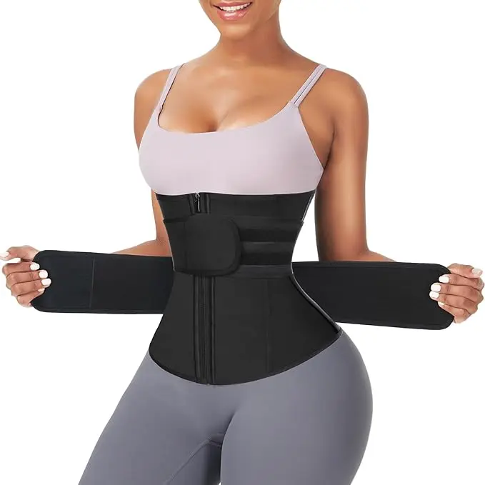 FeelinGirl Hot Selling 7 Double Belt Waist Trainer Compression Fabric Shapewear Comfort Womenswear Waist Trainer SpringStatements