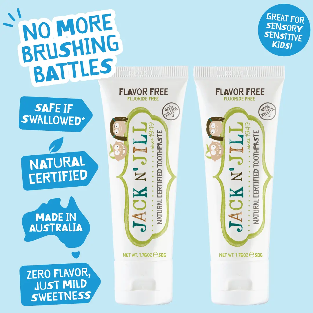 Two Pack Natural Certified Fluoride Free Baby and Kids Flavor Free No Flavor Toothpaste Two Pack Natural Certified Fluoride Free Baby and Kids Flavor Free No Flavor Toothpaste