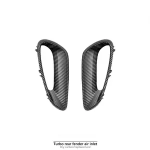 Suitable for 2019–2024 Porsche 992 Turbo Rear Fender Air Intakes – Dry Carbon Replacement Kit