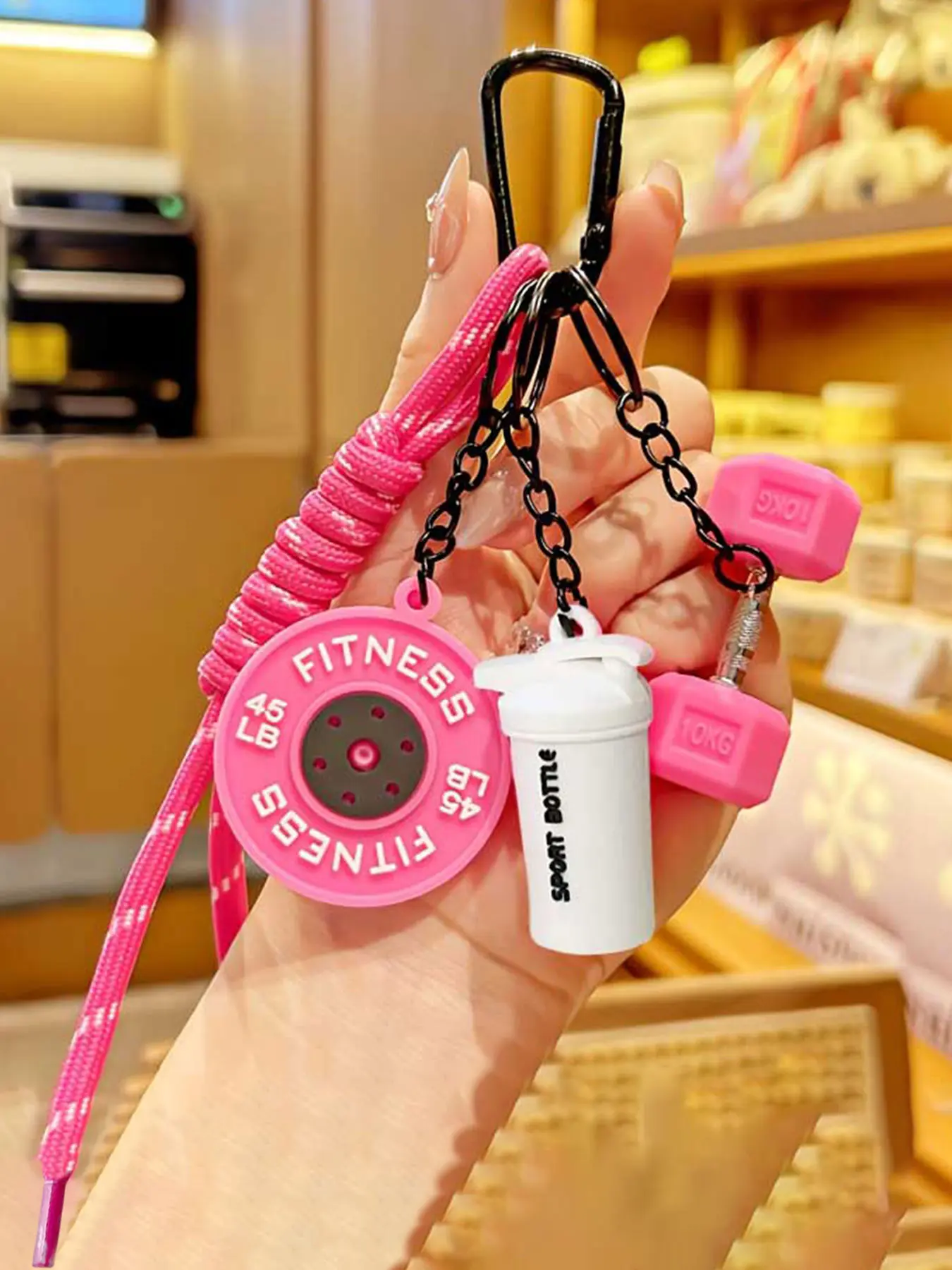 D buckle — rose pink and white