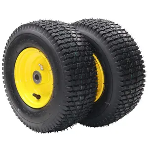 GARVEE 16x6.50-8 Lawn Mower Tires With Wheel Assemblies - 3" Centered Hub & 3/4" Bushing, Heavy Duty 295 LB Capacity Tubeless Tires for Tractors, Garden Carts, Set of 2
