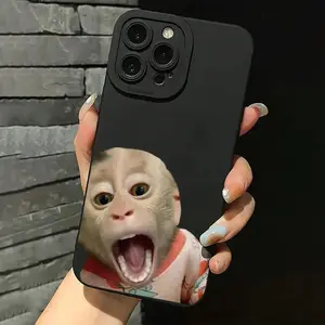 "Monkey Motif Silicone Phone Case – Cute Animal Design, Multifunctional Protective Cover, Compatible with IPhone 15/16/17 Series & Select Samsung Galaxy Models "