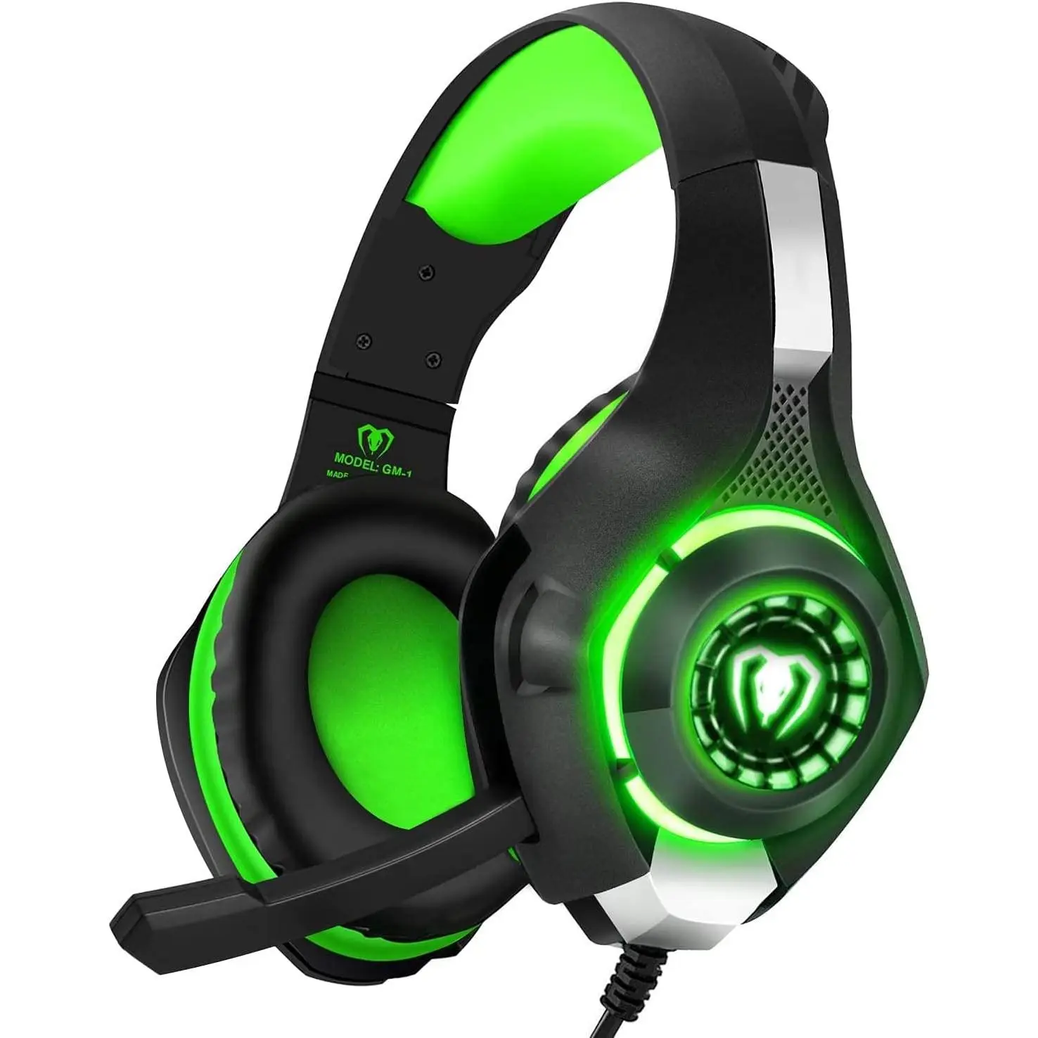 X-HPS02   Stereo Gaming Headset with Microphone for PS5 PS4 Xbox One Switch PC Mac – Wired Over-Ear Headphones with Surround Sound, Soft Memory Foam, Noise Canceling Mic, Light, 3.5mm Jack (Green)