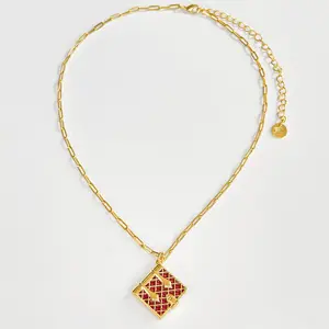 Secret Diary Book Locket (Burgundy) - Gold