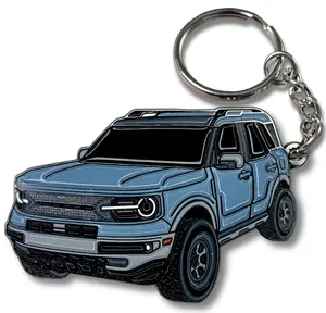 Bronco Sport Keychain Metal compatible with Ford Bronco Accessories 2023 2024 4 door Key Chain Fob Cover Gift Mods and Cool Truck Car Accessory