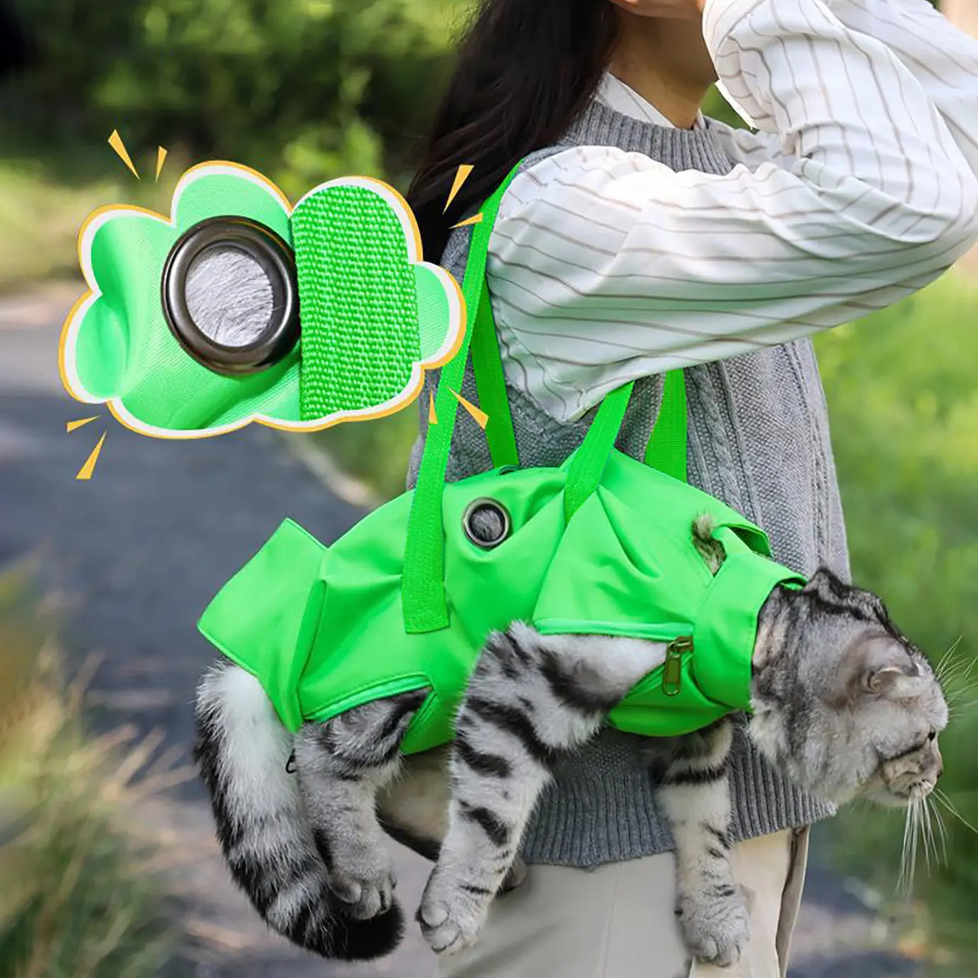 Travel Cat Cage Portable Foldable Cat Cage with Handle, Anti-Scratch Bite Resistant Safe Cat Cage, Fixed Position Travel Cat Cage