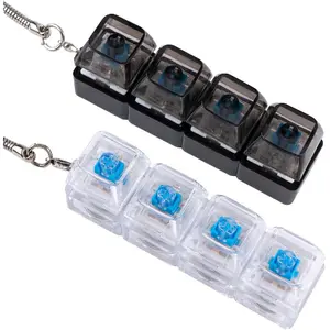 Keyboard Fidget Toy for Adults, Clicker Keyboard with LED Light, Loud & Silent Keyboard Fidget Keychain Adults Fun Keycap Keyboard Keychain for Anxiety Stress Relief
