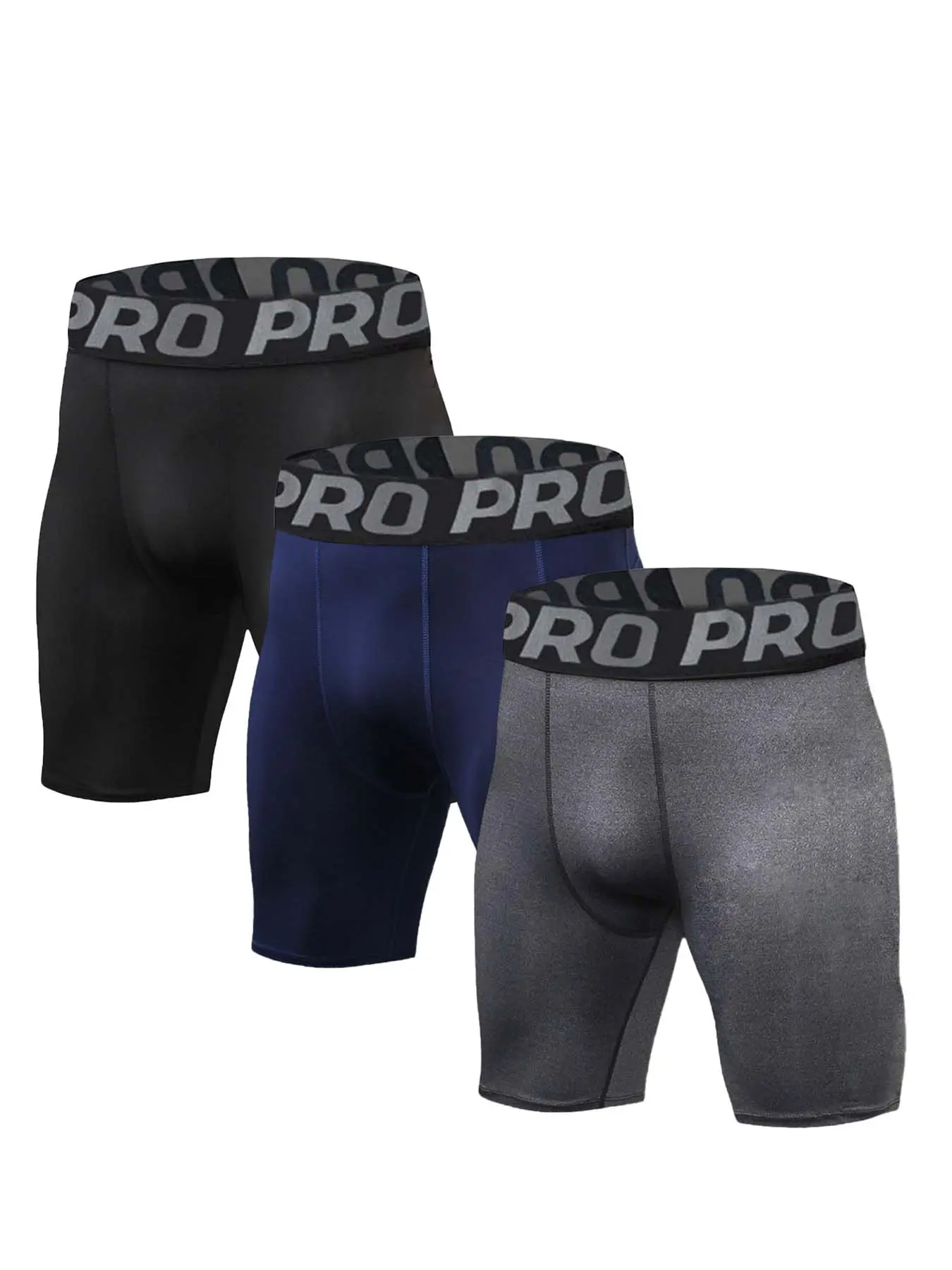 Compression Shorts Men 3 Pack Compression Underwear Spandex Running Shorts Workout Athletic Shorts