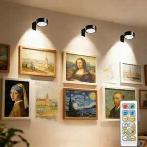 3/6pcs, 3 Color Adjustable Magnetic LED Wall Lights with a Timer, Atmosphere Light, Light Dimmable, Two Control Methods: Remote Control & Shade Press, Battery Operated, Batteries Not Included, Decorative Lighting for Stair Displays in Home