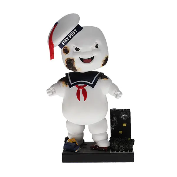 Ghostbusters Classic Stay Puft Marshmallow Man Scorched Look Bobblehead - Hologram-Enhanced, Authenticity-Verified, Custom-Cut Collectible Figurine with Perfect Fit