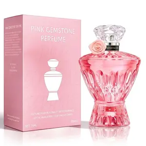 Valentine’s Day Gift: Pink Gemstone Perfume for Women (75ML) - Romantic Fresh Fruit Scent: Orange/Bergamot Top, Black Coffee/Jasmine Heart, Patchouli/Musk Base | Sparkling Pink Crystal Bottle with Rose Accent, Perfect V-Day Fragrance Aromatic Floral