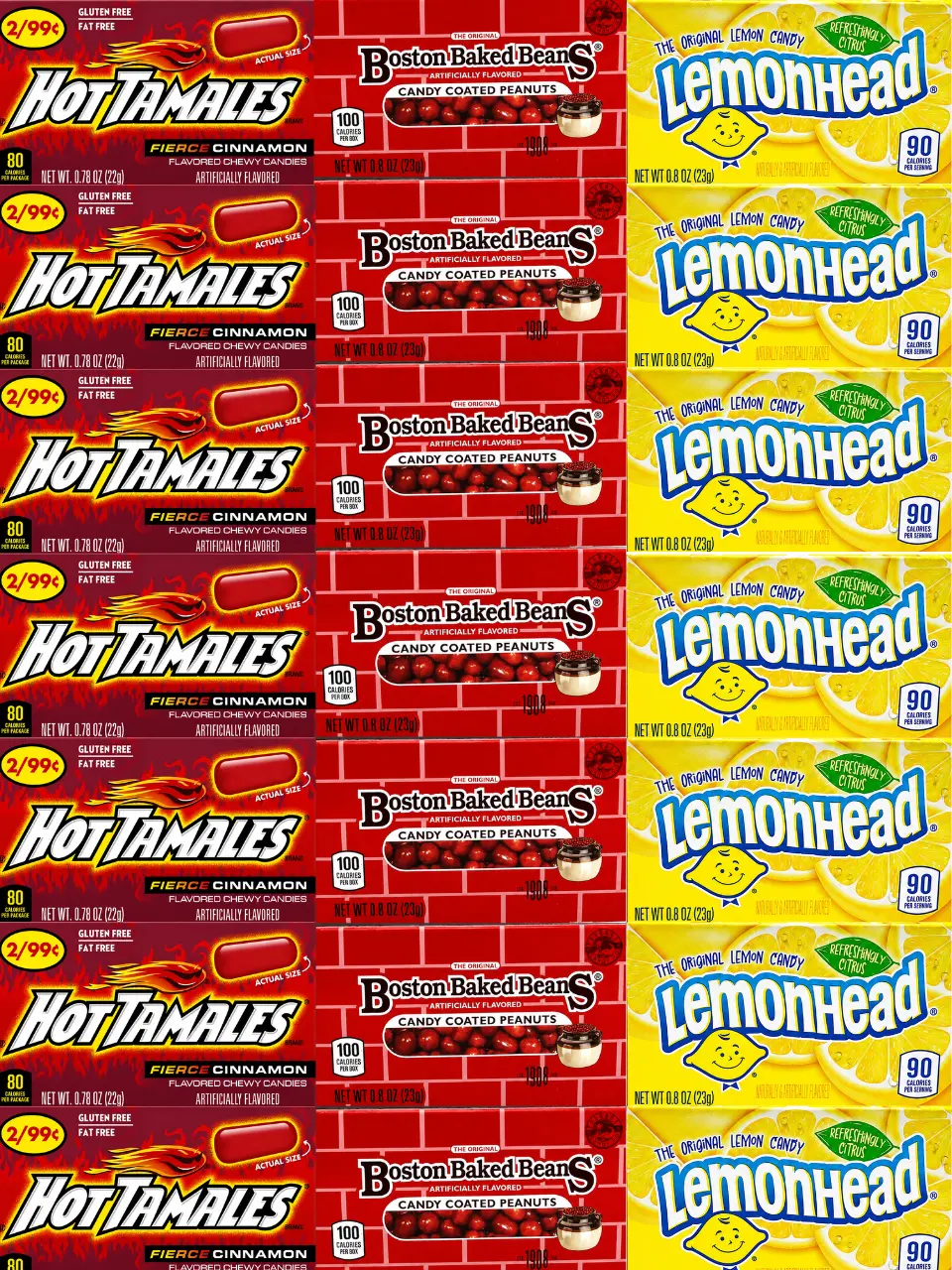 Classic Candy Variety Pack | 21 Count (7 Each) | Hot Tamales, Boston Baked Beans & Lemonheads | 0.78oz Boxes | NYC Bodega Candy – NY Snack Pantry
