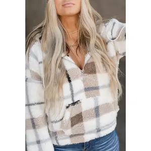 HalfZip Plaid Sherpa - Versatile Zipper Closure for Various Products, Lightweight Design, Ideal for Everyday Use