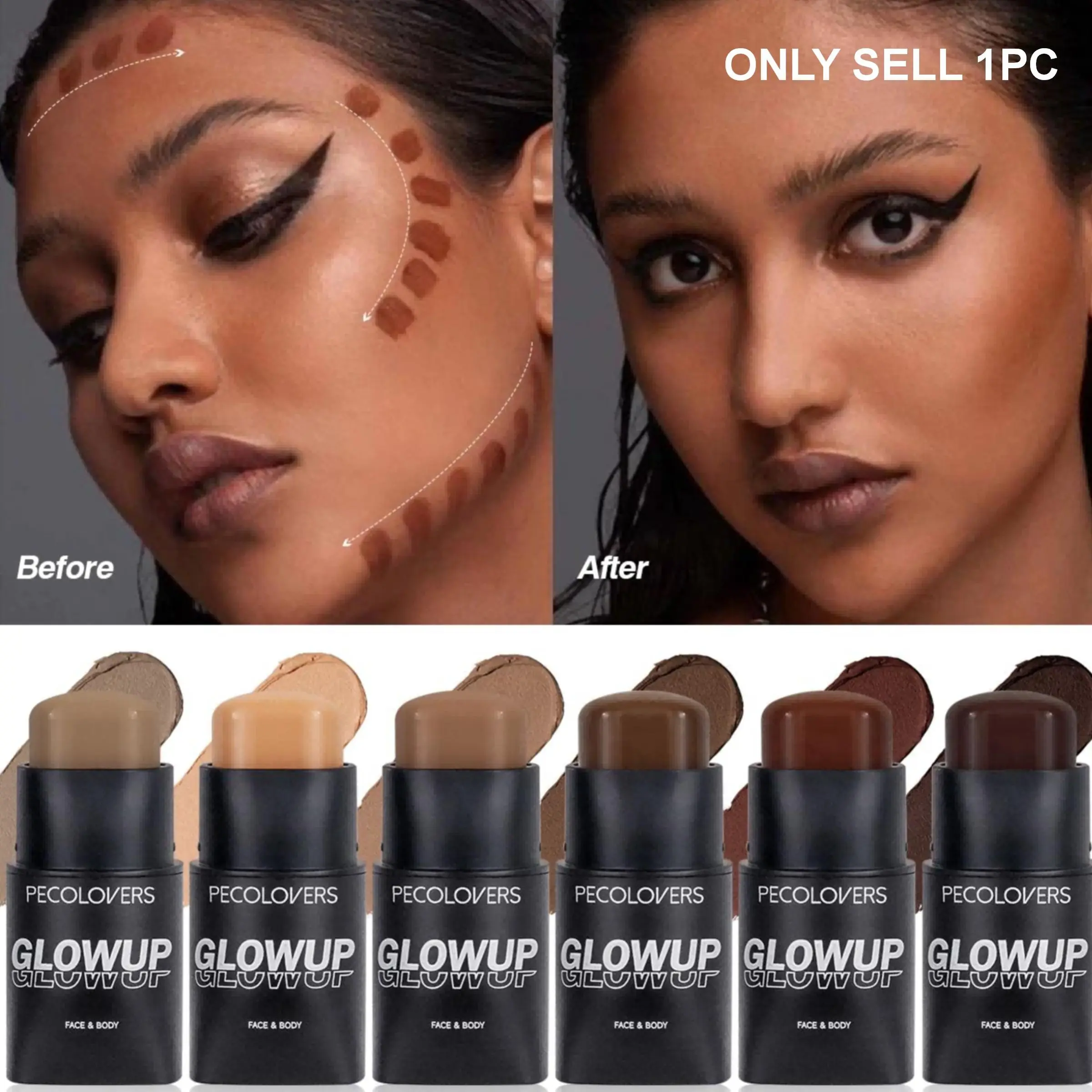 Long-lasting Contouring Stick, 1 Count Matte Bronzer Stick, Bronzing Stick, Nose Shadow Stick, Face Definition Solid Contouring Cream, Travel-friendly Design, Facial Contouring Makeup, Makeup Cosmetic, Bronzing Sculpting Stick