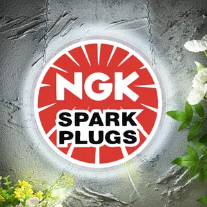 NGK Spark Plugs Sign, USB Powered LED Neon Light, Wall Art Indoor/ Outdoor Neon Light, Decorative Neon Sign for Man Cave, Garage, LED Ambient Light