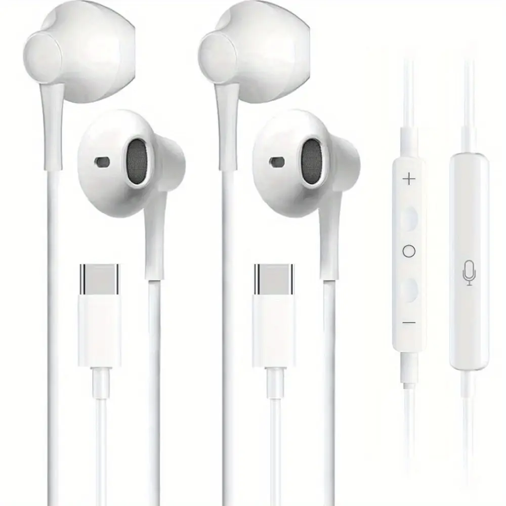 TYPE-C earphone USB C Headphone for iPhone 16/iPhone 17 Samsung S25 Ultra A54 A53 A55 Galaxy S24 FE S23 S21 HiFi Stereo Type C Earphone with Microphone type-c wired earphone USBC Wired Earbuds for iPad 10 Google Pixel 6a 7a 8 7 6 5 One Plus