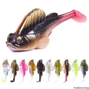 1Pc Silicone Dark Sleeper Wobbler, 7g 14g 20g Sinking Soft Lure, Pre-Rigged Jig Hook Swimbait, Lifelike Shad Bait For Bass Perch Freshwater Fishing Tackle