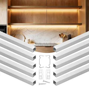 VEVOR 10-Pack 6.6 ft/2M Plus-Size U Shape LED Aluminum Channel, Summervibes,Summervibes, with Milky Cover, End Caps and Mounting Clips, Aluminum Profile for LED Strip Light, Easy Installation, for Under Cabinet Ceiling Coves