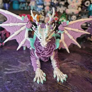 Rose dragon desk decoration collection fantasy posable wings articulated tail