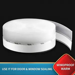 19.68ft Window Door Seal Strip, 1.38 Inch Wide Windproof Sealing Tape, Insulation Adhesive Tape for Various Doors Windows