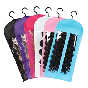 6/12PCSWig Storage Bags with Hanger, 23.6" x 11.8"Wig Storage for Multiple Wigs,Breathable and Easy Carry Home Hair Travel Use