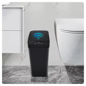 Bathroom Trash can, Touchless Trash Can,Automatic Motion Sensor Trash Bin With Lid,2.4 Gallon Garbage Can, Kitchen, Bathroom, Office, Bedroom Trash can (Black)