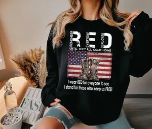 Red Friday Veterans Shirt, Remember Everyone Deployed, Red Friday USA Military Flag T-Shirt, American Flag Clothes Holiday Attire Distressed T-Shirt For Men and Women