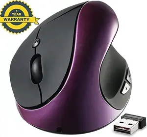Ergonomic Vertical Mouse, Wireless 2.4G High Precision Rechargeable Ergonomic Mouse Optical Mice with Adjustable DPI 800/1200/1600, Reduce Wrist Strain, Specially for Small and medium-handers Right-handers