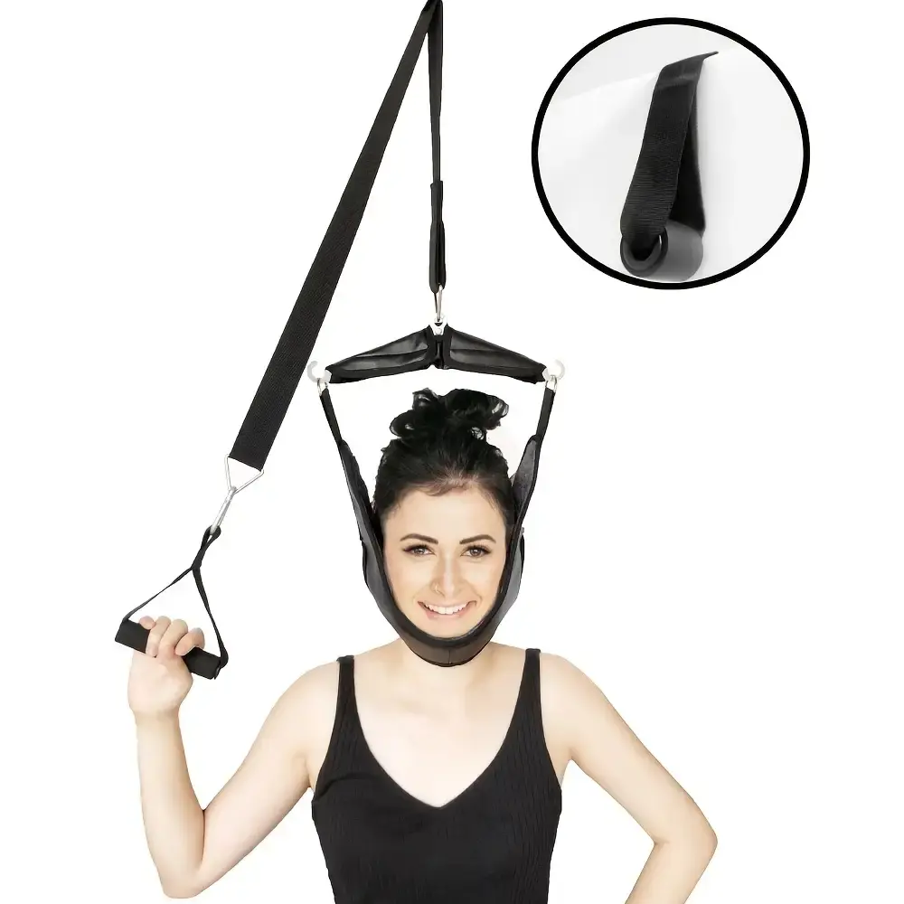 Portable Door-Hung Cervical Traction Belt - Fitness Suspension Trainer, Neck Stretching Tool, Spine Alignment Support Brace for Home Use