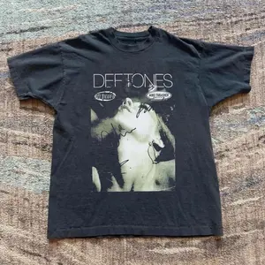 Deftones Vintage Style Rock Band Graphic T-Shirt, Short Sleeve Crew Neck T-Shirt, Pull On, Casual, Unisex Cotton T-Shirt, Menswear, Womenswear