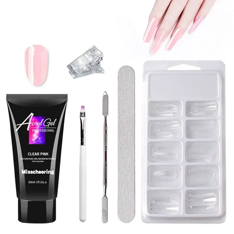 Painless Extension Gel Nail Art Without Paper Holder Quick Model Painless Crystal Gel Set Kit Manicure