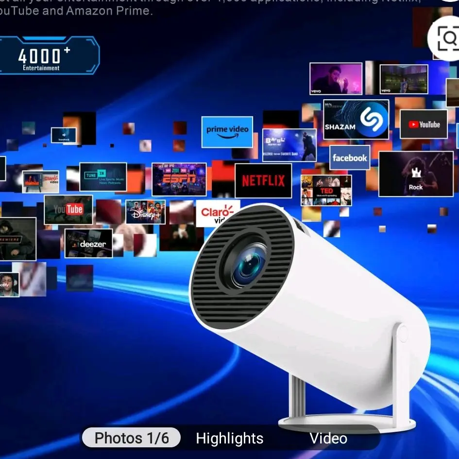 Magcubic HY320 Mini Portable 4K 720P HD Home Projector with 4000+ Entertainment Apps for Netflix YouTube and Amazon Prime