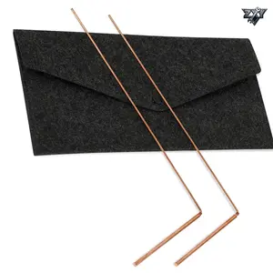 2Pcs Copper Spiritual Dowsing Rods, Witching Divining Rods with Storage Bag, Functional Tool for Finding Water, Detecting Gold, Locating Lost Items and Ghost Hunting Activities