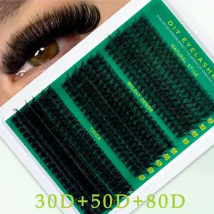 30D/50D/80D False Eyelash Extensions, 8-16mm Mixed Cluster, DIY Lash Extension Kit, Easy to Use, Natural Look, Classic Style, Eyelash Set