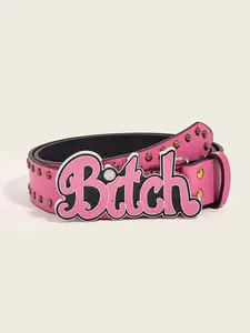 Boys Girls Personalized Letter Belt | Unisex Y2K Funny Casual Western Style Belt for Men Women Studded Belt