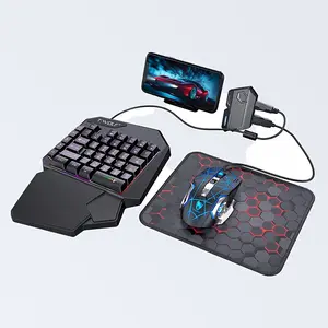 Single-Hand Keyboard and Mouse Combo - Half-sized Gaming setup with USB-Powered, Compact design, Compatible with PC, Laptop, Mobile Games - for League of Legends, eSports, Streaming - Left-Handed Gaming peripheral, Gaming Keyboard, Ergonomi