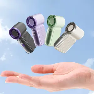 Portable Handheld Fan, Mini USB Rechargeable Personal Fan with LED Display, 6-speed Wind Speed Fan for Travel, Outdoor Activities, Exercise, Work