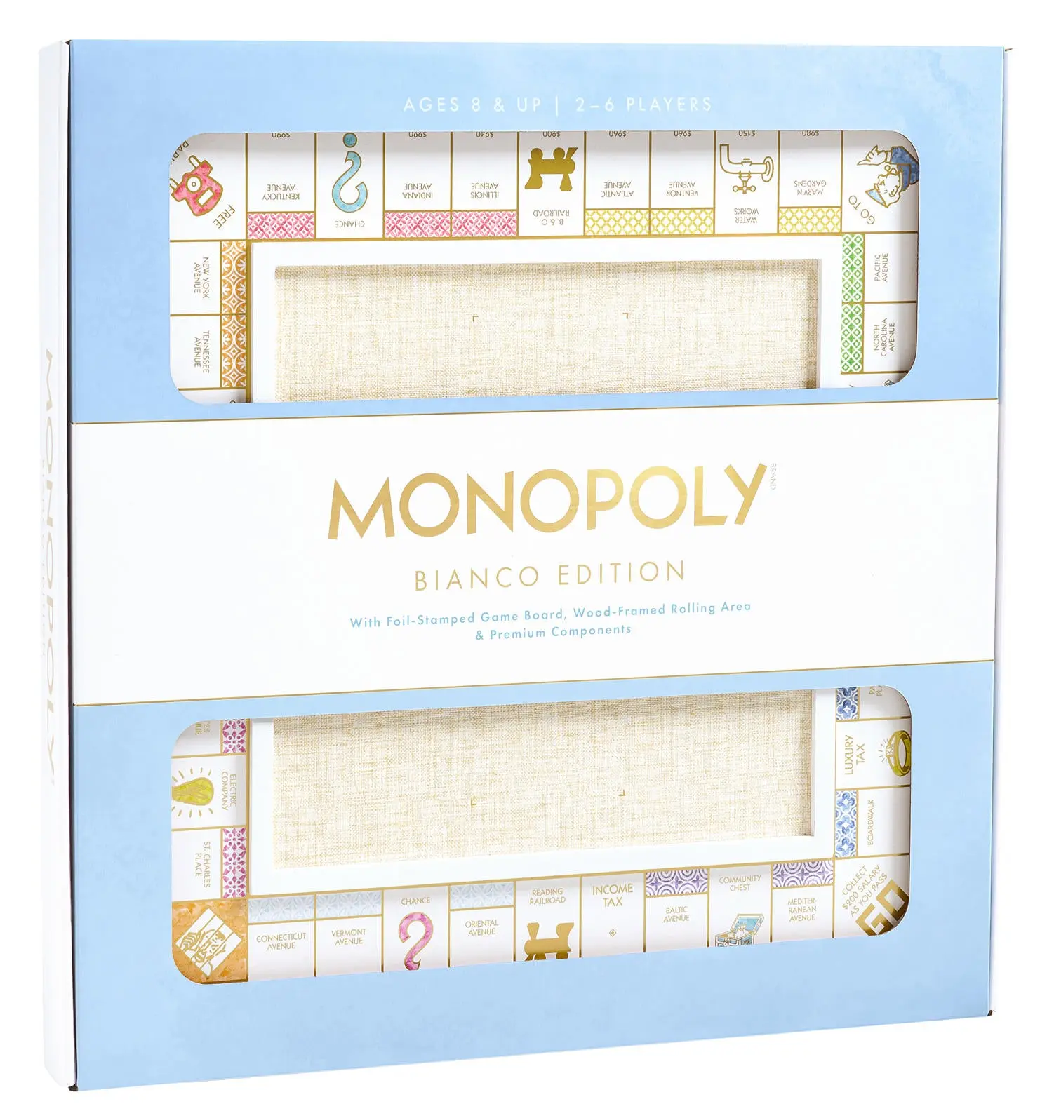WS Game Company Monopoly Bianco Edition Board Game for 2 to 6 Players, Ages 8+