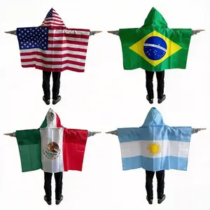 Wearable flag 3*5 feet large national flag，2026football match ,Multiple countries available,  team support, for fans, cheering props in the stands, durable design suitable for year-round use, suitable for stadiums, sporting events, and parties