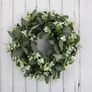 14.96 Inch Artificial Eucalyptus Wreath Green Leaf Eucalyptus Wreaths Spring Summer Wreath for Front Door Window Hanging Wall Party Decorations (Green) - Tools & Hardware.