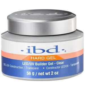 IBD Hard Gel LED/UV Builder Gel Clear 2 oz Transparent Construction Gel for Nail Art 56g