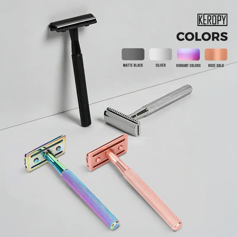 KEROPY Double Edge Safety Razor with 10 Stainless Steel Blades, Unisex KEROPY Double Edge Safety Razor with 10 Stainless Steel Blades, Unisex